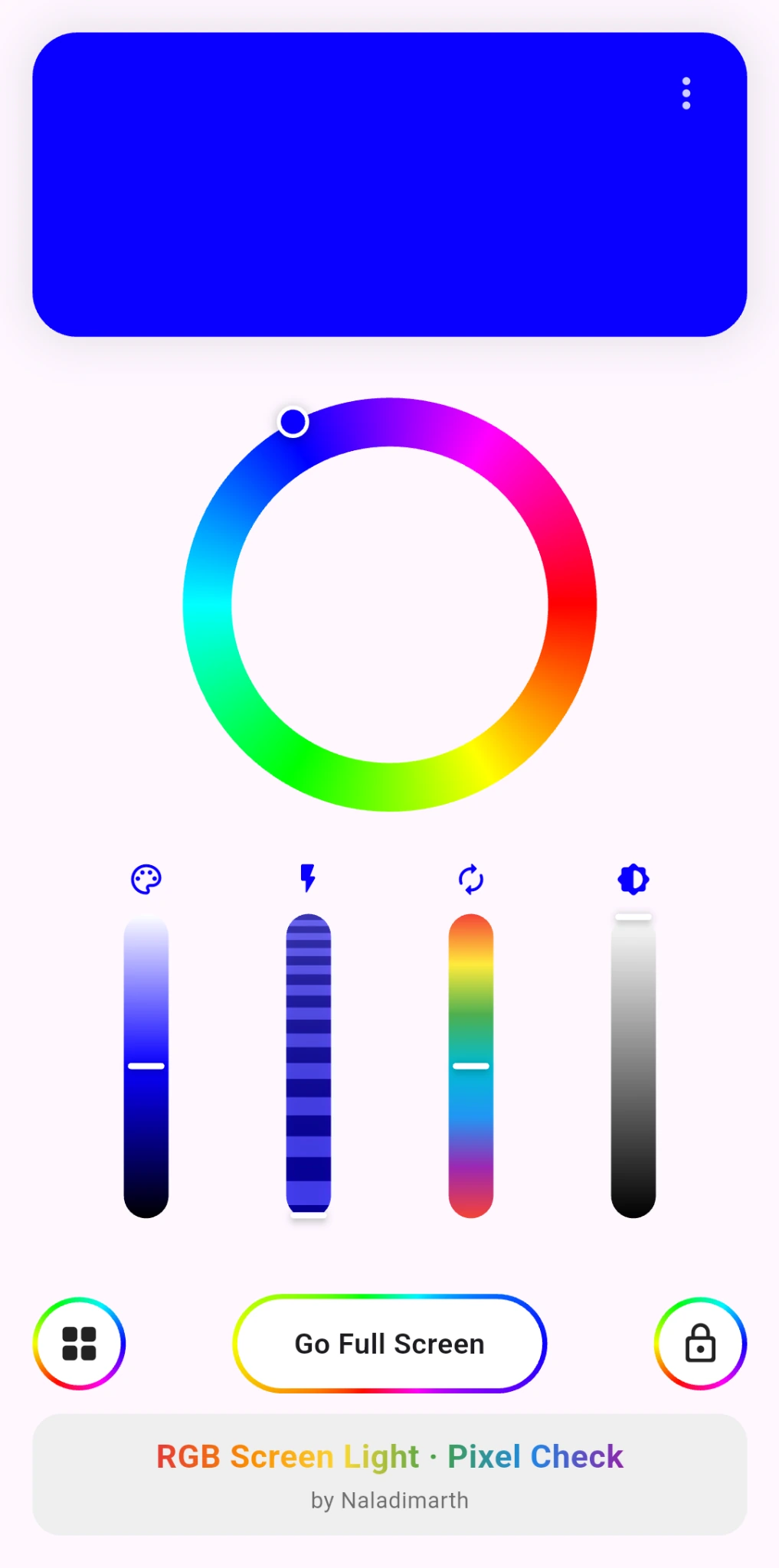 RGB Screen & Pixel Check strobe controls